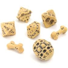 LYNX Skull & Bone 7ct Dice Set - Ancient (Yellow)
